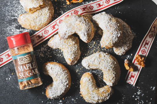 Maple Walnut Crescent Cookies