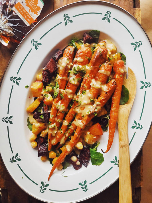 Maple Tahini Sauce over Roasted Veggies Recipe