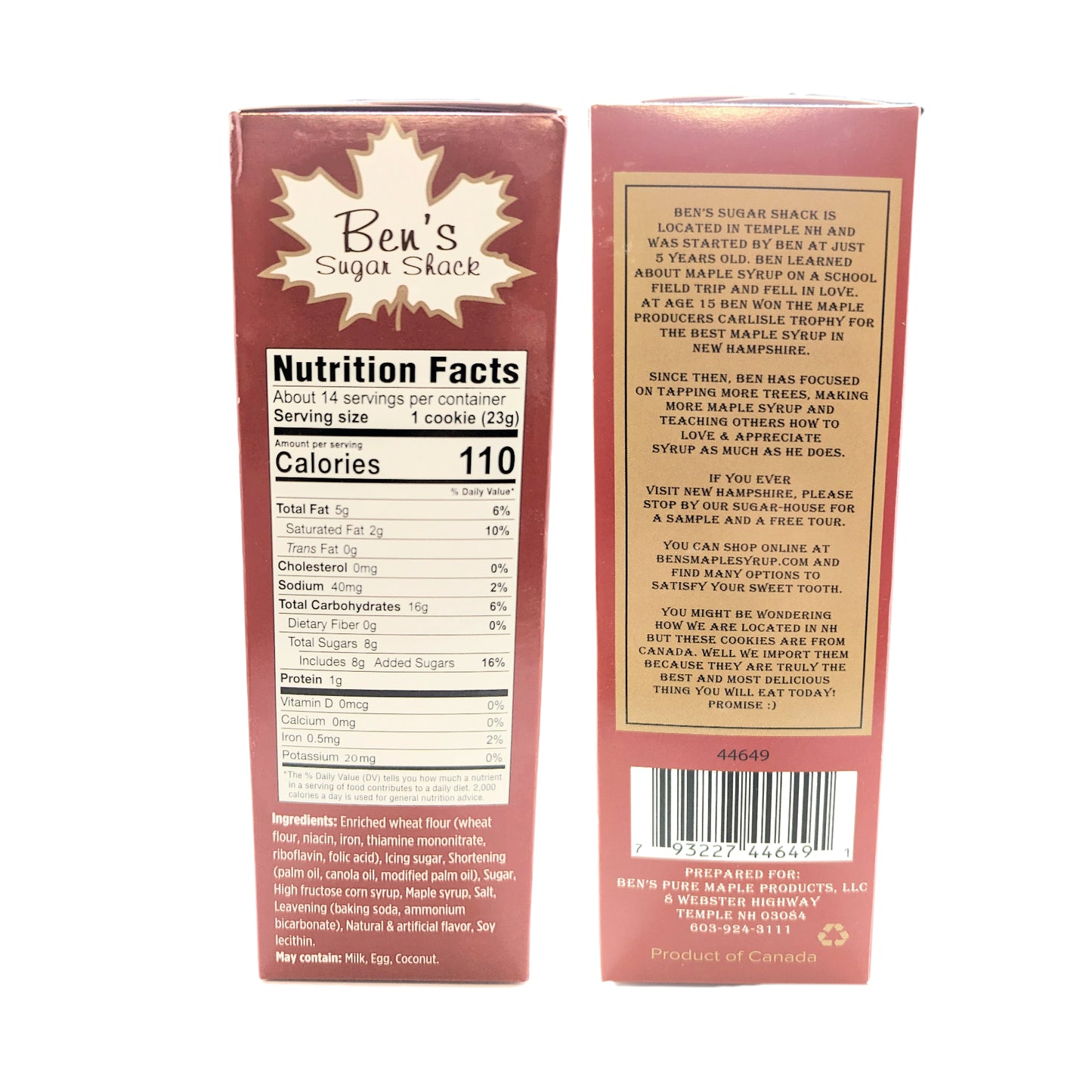 Maple Leaf Cookies 11.4 oz