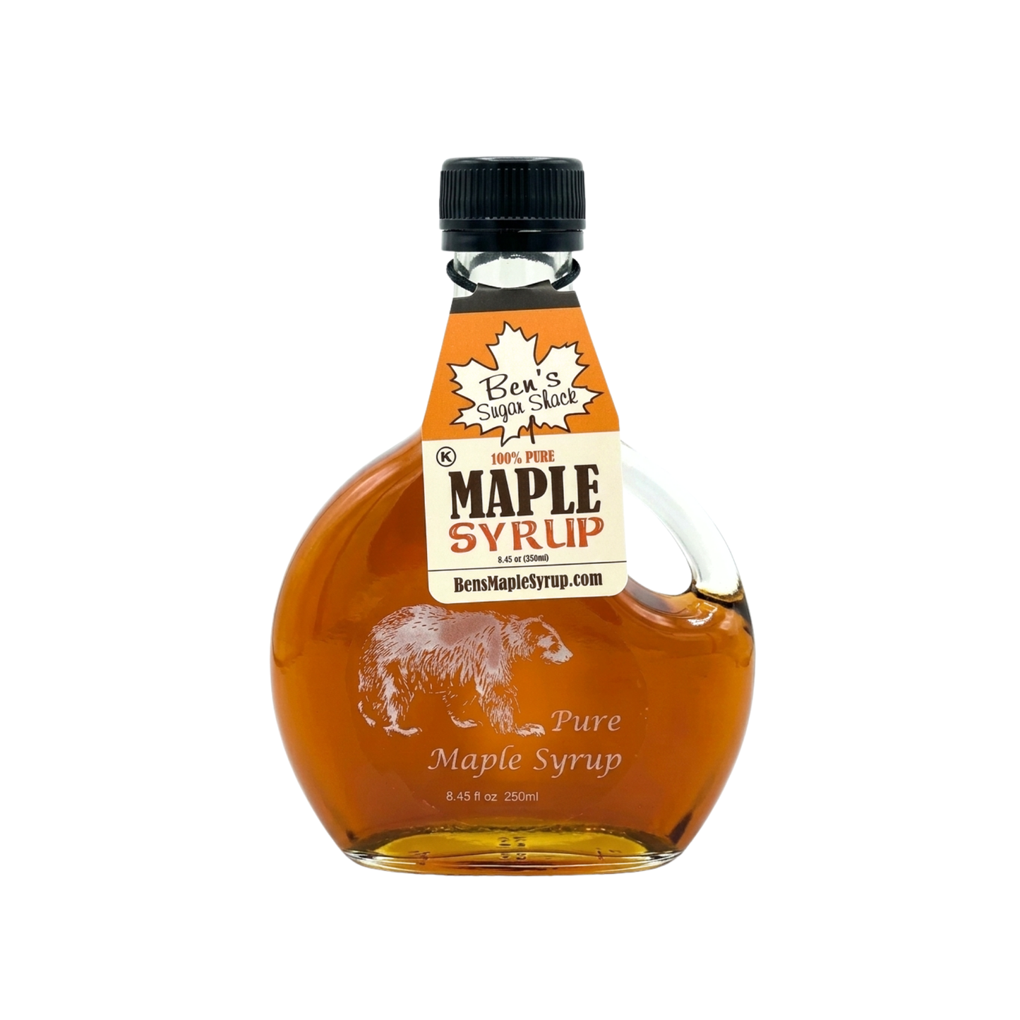 8.45 oz. Glass Bear Basque Pure Maple Syrup
