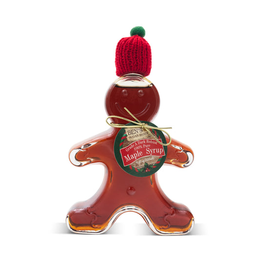 Pure Maple Syrup Favors - Gingerbread Man Glass Bottle (All Sizes)