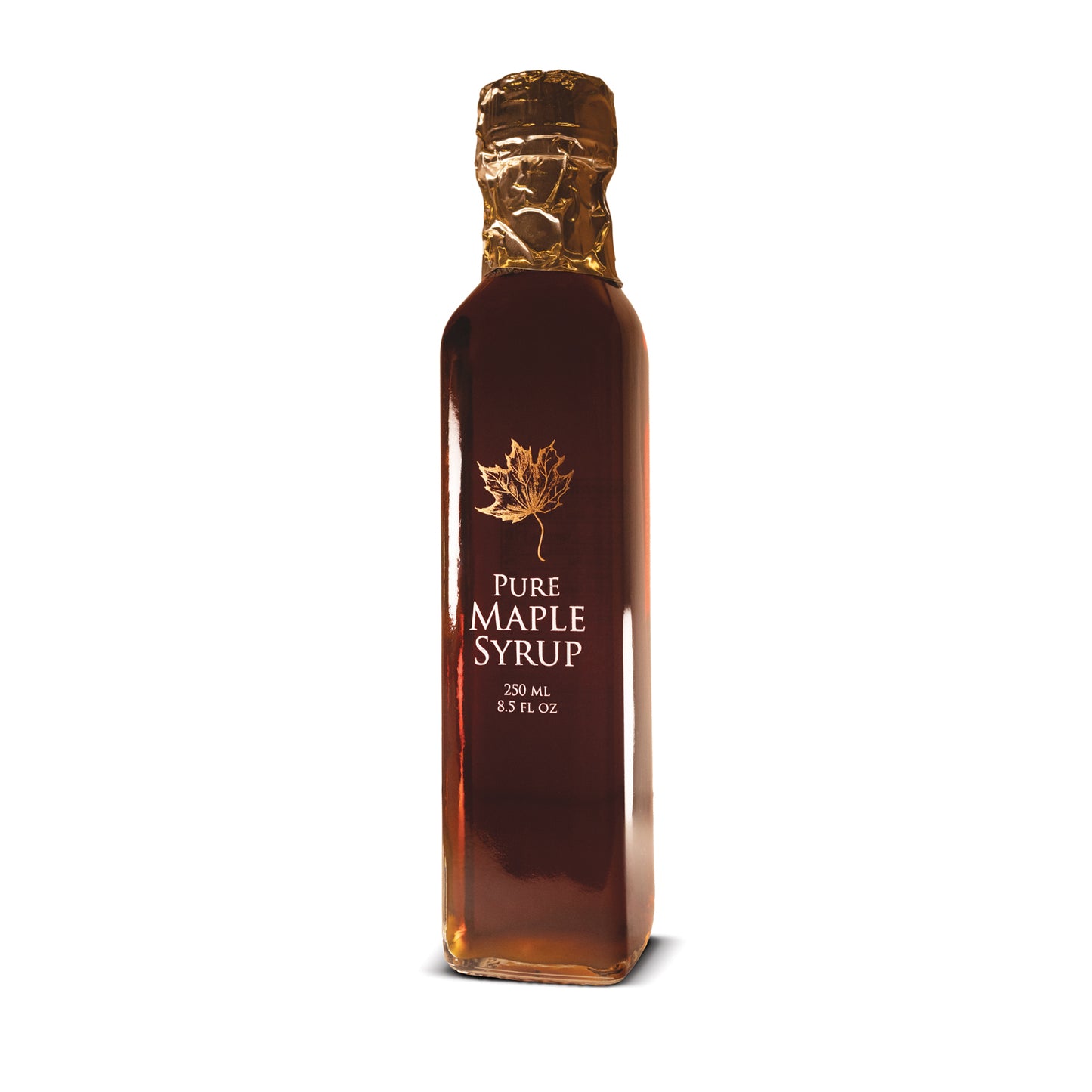 Pure Maple Syrup in Leaf Print Glass Marasca Bottle - 8.45 oz