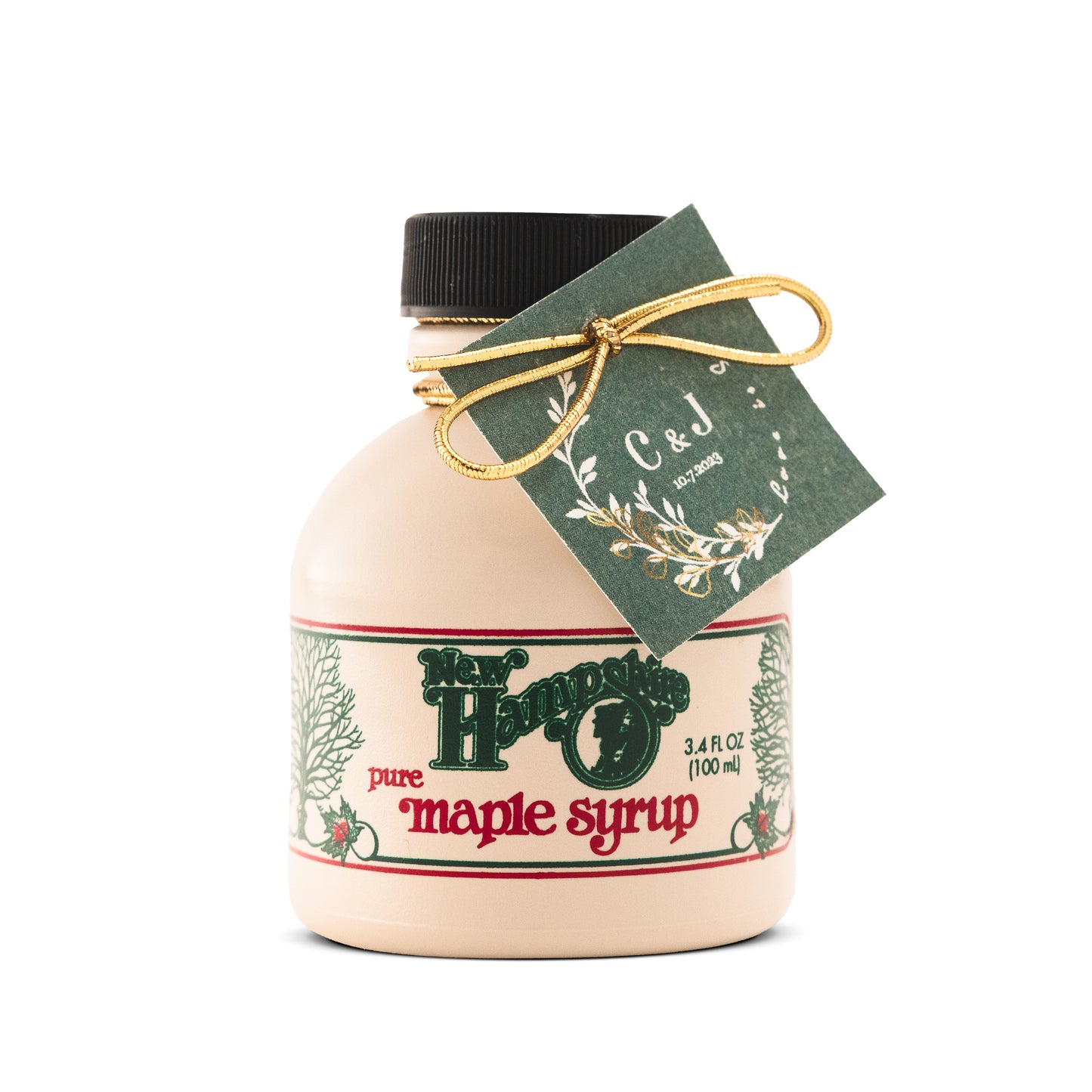 Pure Maple Syrup Favors - New Hampshire Plastic Jug - 3.4 oz (Custom & Stock Options)