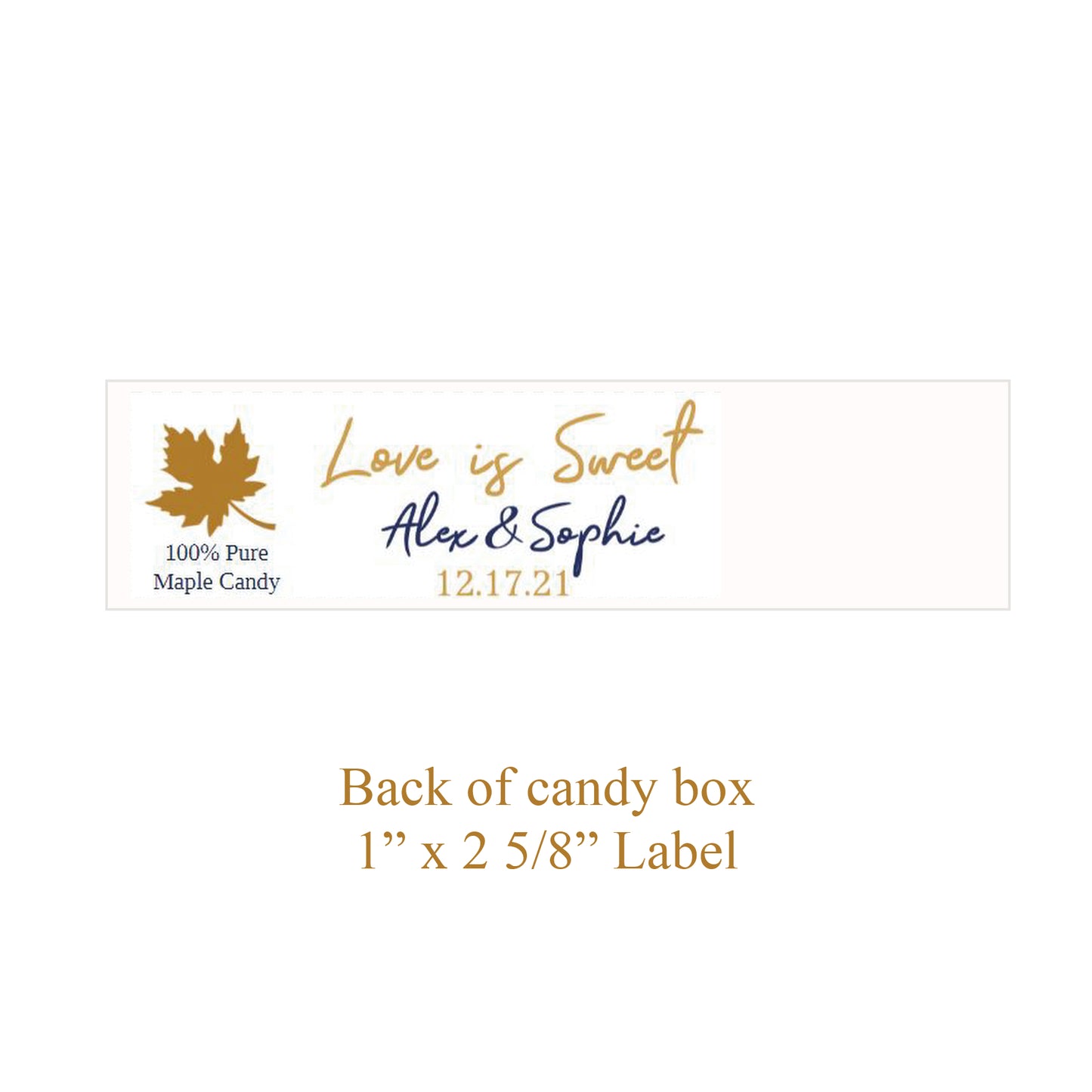 Pure Maple Candy Hearts Favors - 5 pack - 1.4 oz (*Min order: 50 Units)
