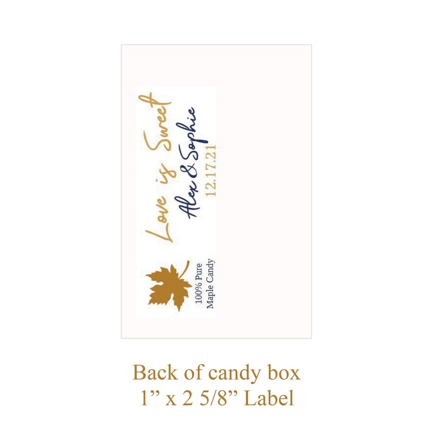 Pure Maple Candy Leaf Favors - 1.5 oz (*Min order: 50 Units)