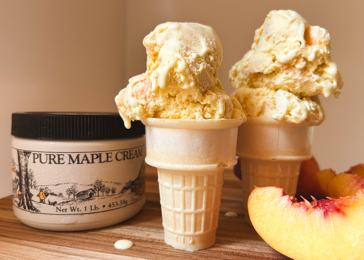 Maple Roasted Peach Ice Cream – Bens Maple Syrup