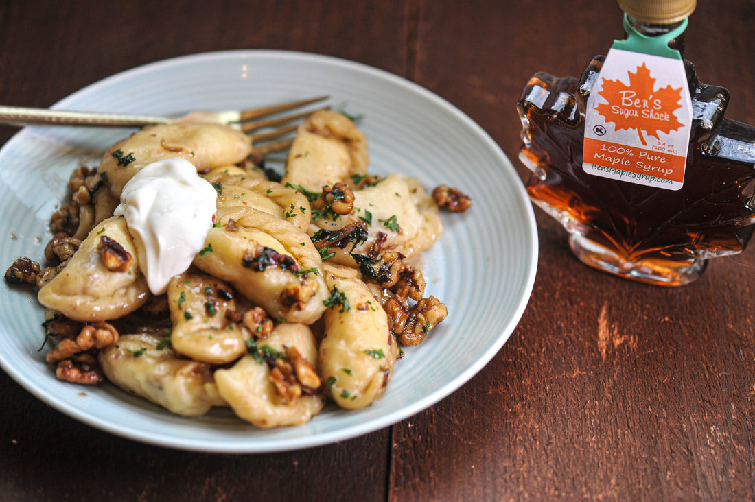 Maple Sage Butter Sauce with Walnuts for Pasta or Pierogi