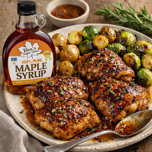 Maple Dijon Glazed Chicken with Garlic & Rosemary