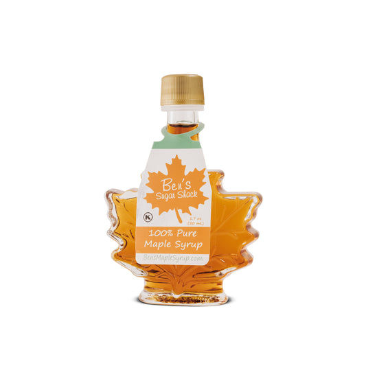 Pure Maple Syrup in Glass Leaf Bottle - 1.7 oz