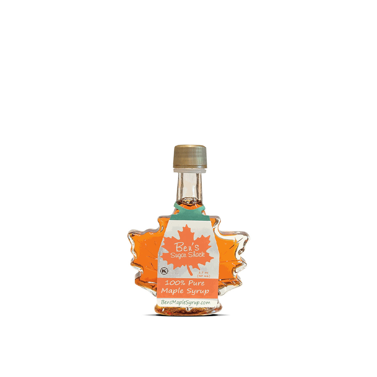Pure Maple Syrup in Glass Leaf Bottle - 1.7 oz