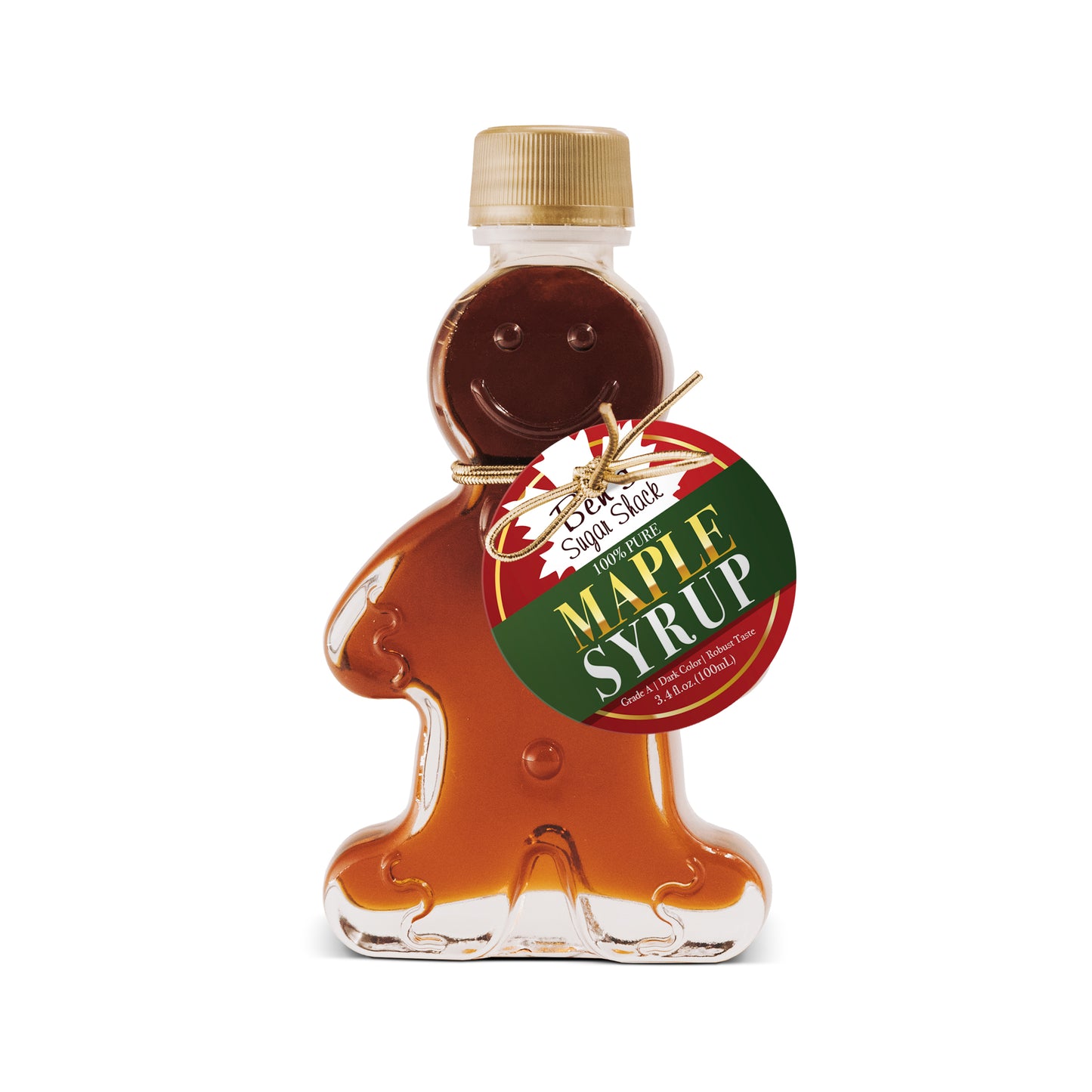 Pure Maple Syrup in Gingerbread Man Glass Bottle(All Sizes)