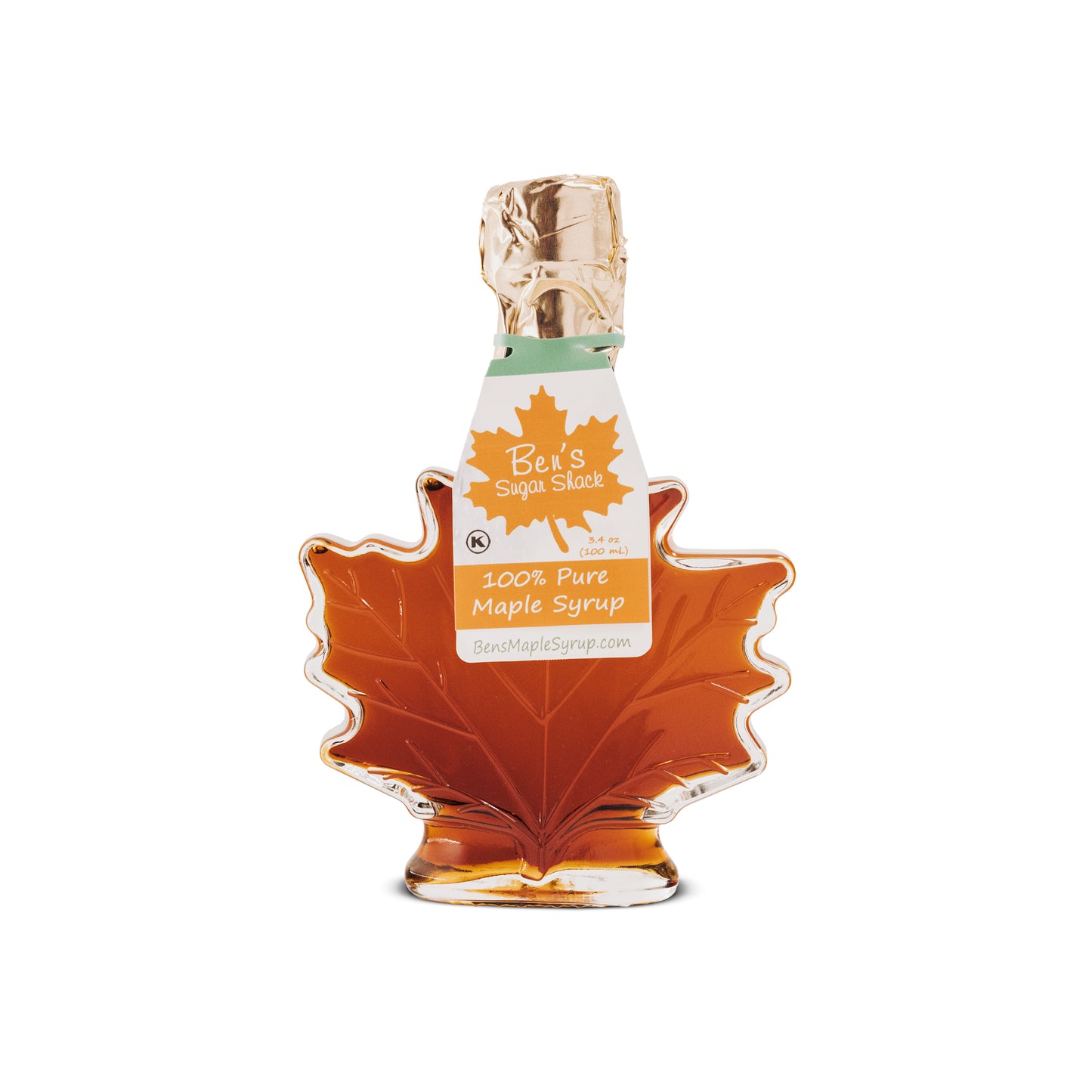 Pure Maple Syrup in Glass Leaf Bottle - 3.4 oz