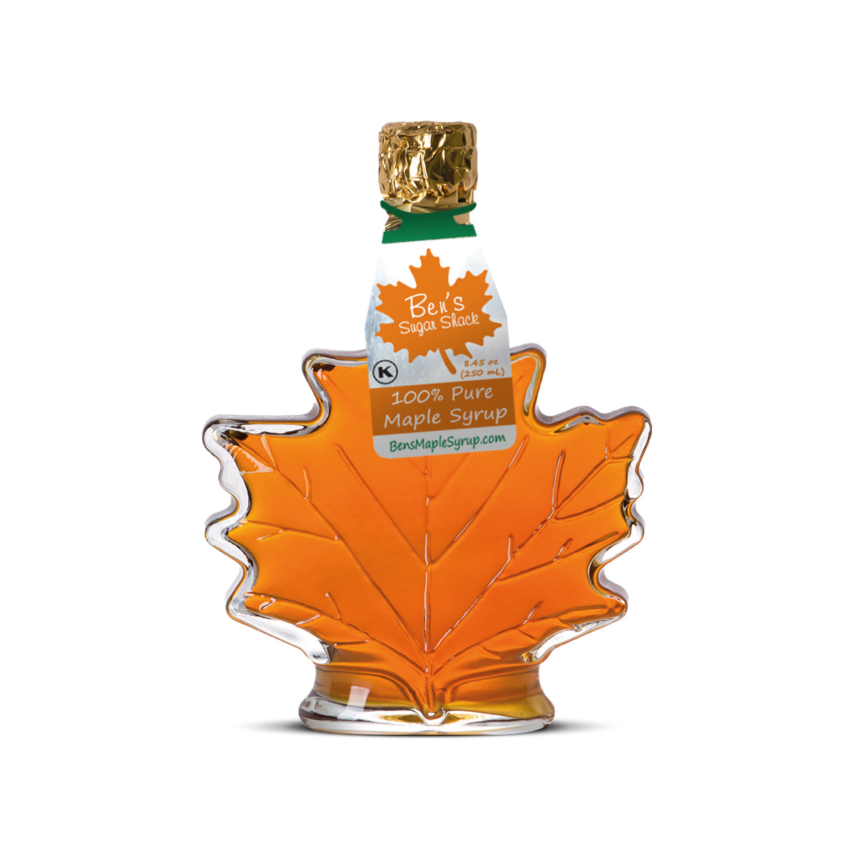 Pure Maple Syrup - 8.45 oz - Glass Leaf Bottle (Corporate Gift Favors)
