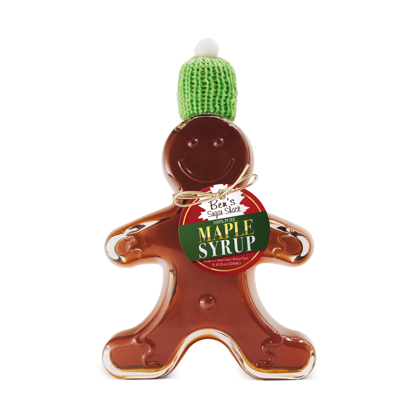 Pure Maple Syrup in Gingerbread Man Glass Bottle(All Sizes)