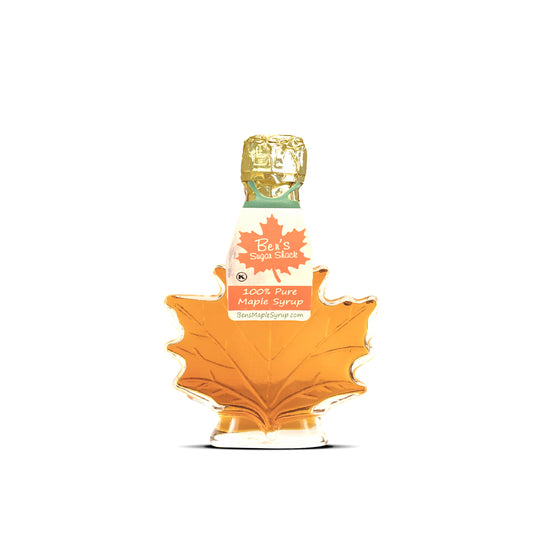 Pure Maple Syrup in Glass Leaf Bottle - 8.45 oz