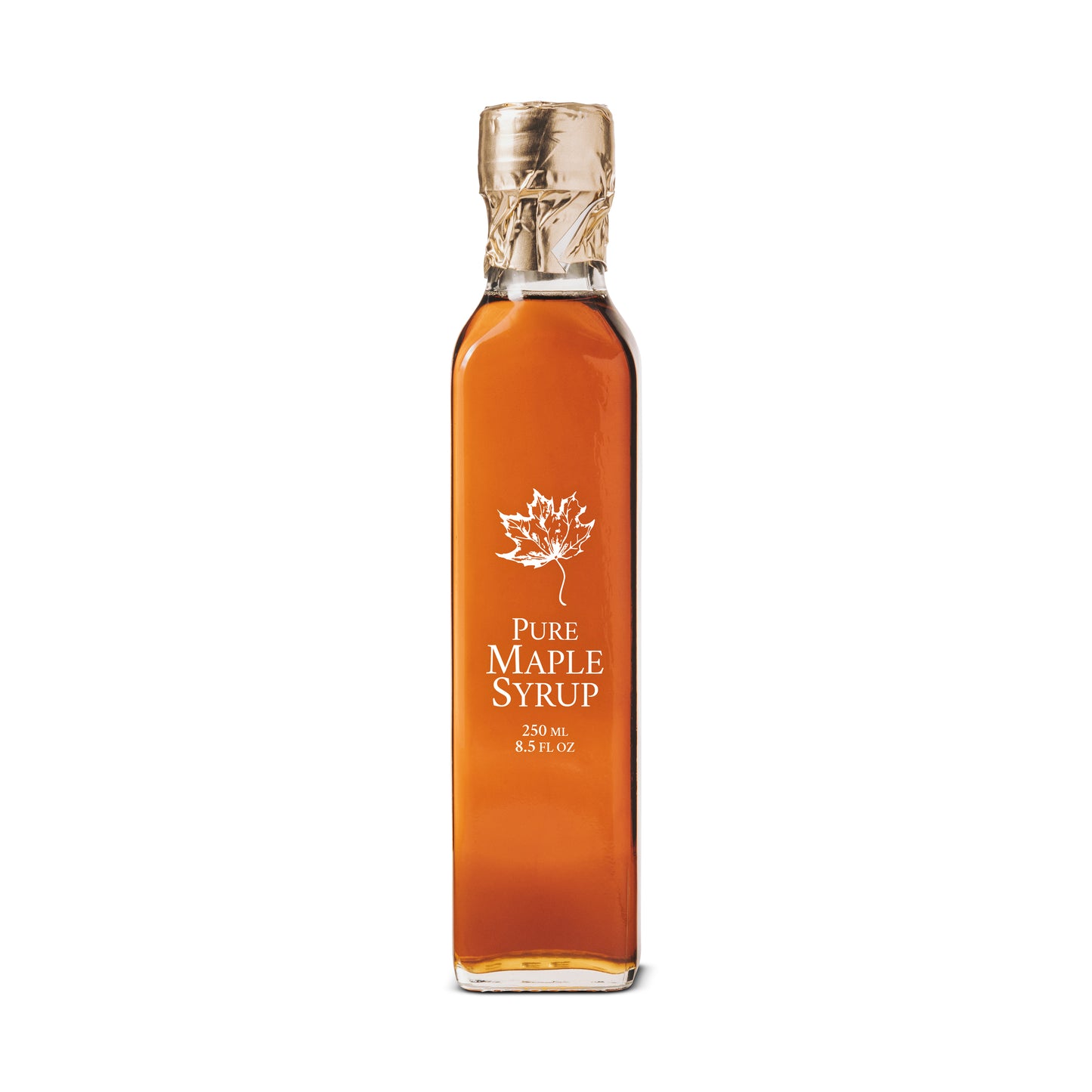 Pure Maple Syrup in Leaf Print Glass Marasca Bottle - 8.45 oz