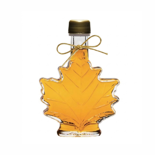 Pure Maple Syrup Favors - Glass Leaf Bottle - 3.4 oz