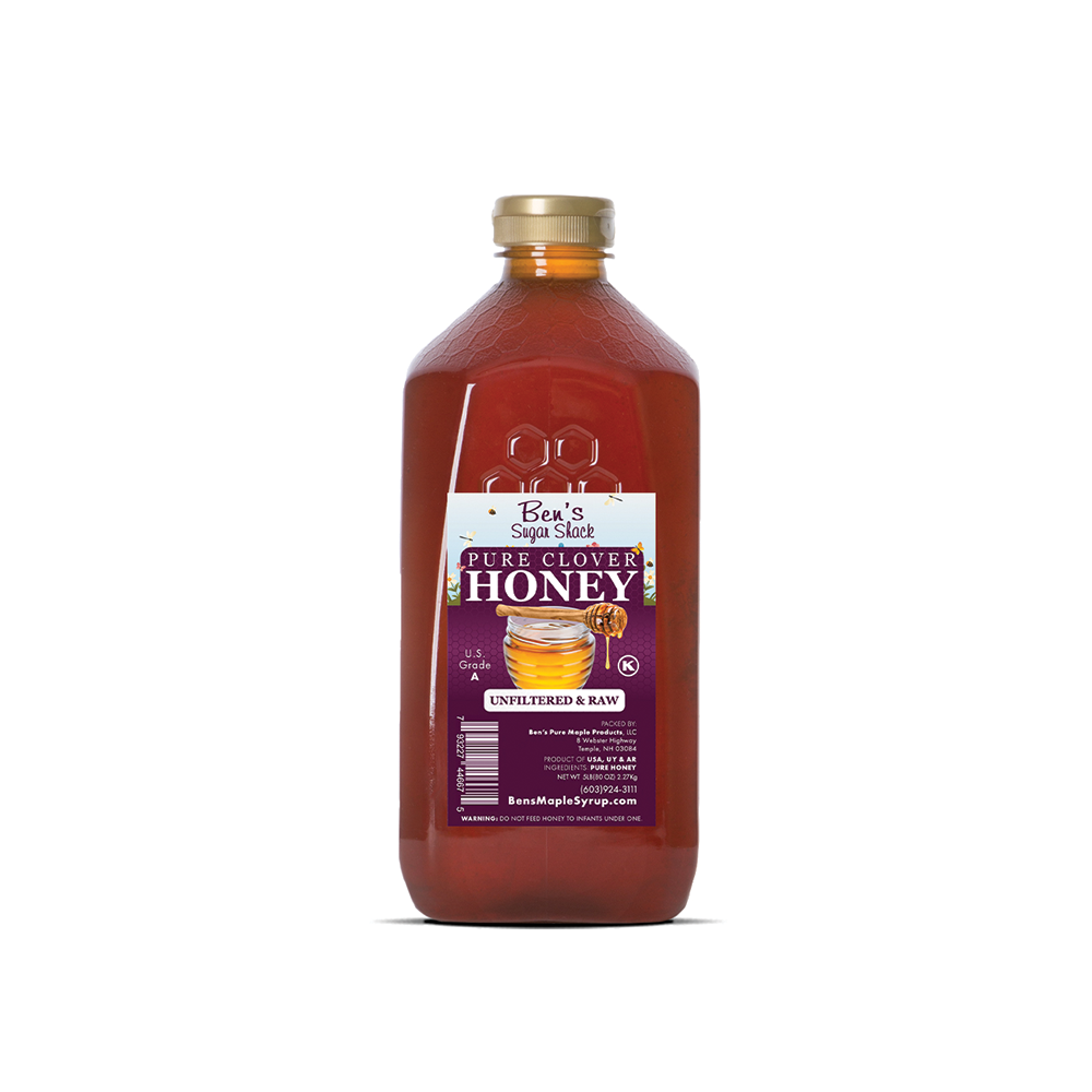 Clover Honey - Raw and Unfiltered - 5 lb (Plastic Jug)