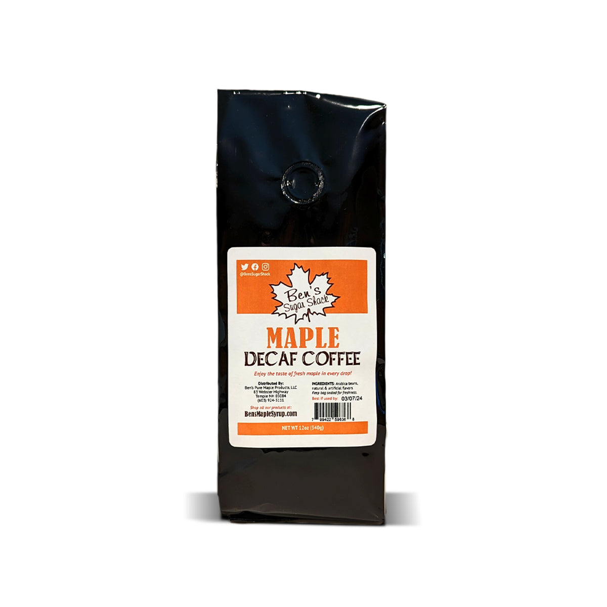Maple Coffee Decaf - 12 oz bag