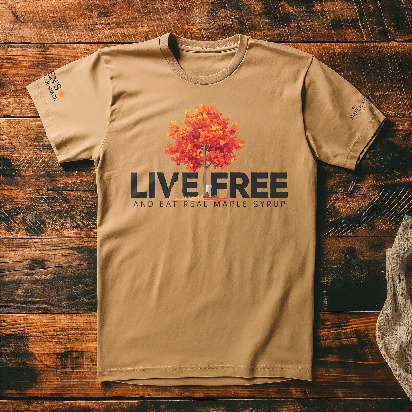 Live Free & Eat Real Maple Syrup Graphic Tee