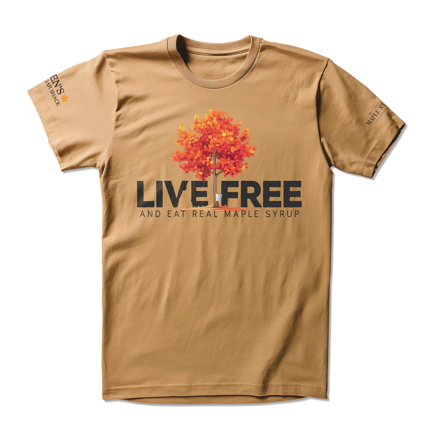 Live Free & Eat Real Maple Syrup Graphic Tee