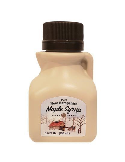 Pure Maple Syrup Favors - Tan & Brown New Hampshire Plastic Jug - 3.4oz